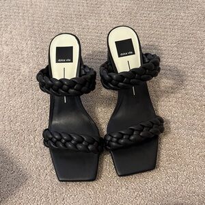 Dolce Vita Black Braided Slide Sandals